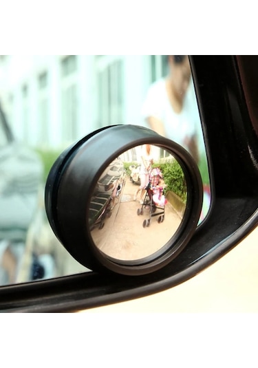 Kör Nokta Aynası 360 Yuvarlak Ayna Siyah 2Li