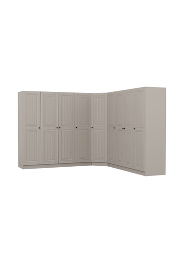 Kale 9 Kapaklı 4 Çekmeceli Köşe Dolap Kumtaşı Mebran İlkbahar 190cm Bej