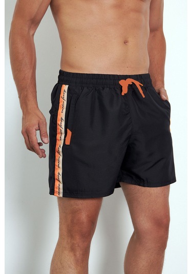 Enrico Ferry Erkek Siyah Cepli Hızlı Kuruyan Deniz Şortu Edy2512s