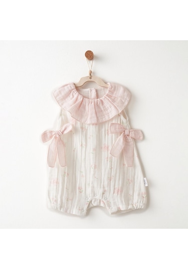 Andywawa Kız Bebek Tulum Romper Muslın Lovely Day Anw-ac26614 Ekru