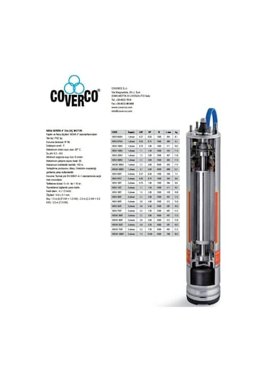 Coverco 1.5 Hp 4" 220V Italyan Dalgıç Motoru