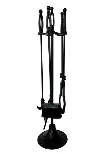 Schömne Şömine Maşa Takımı Yuvarlak Ayaklı Siyah