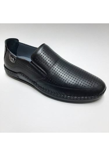 PABUÇ HAKİKİ DERİ RAHAT GÜNLÜK SİYAH YAZLIK ERKEK AYAKKABI C-8115 Siyah