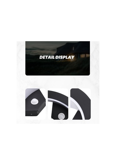 Led Balkon Dış Duvar Avlu İndüksiyon Işığı Sıcak Işık Siyah