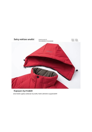 Edwardest Sonbahar/kış Kalınlaştırılmış Grafen Kapüşonlu Kadın Pamuklu Mont Siyah Altın Astarlı Pamuk Astarlı Sıcak Mont Haki