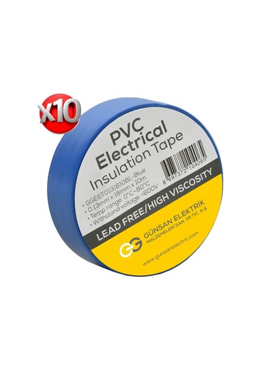 Valta 0.13mmx18mmx10m Elekrik İzolasyon Bandı Mavi - 10lu Paket
