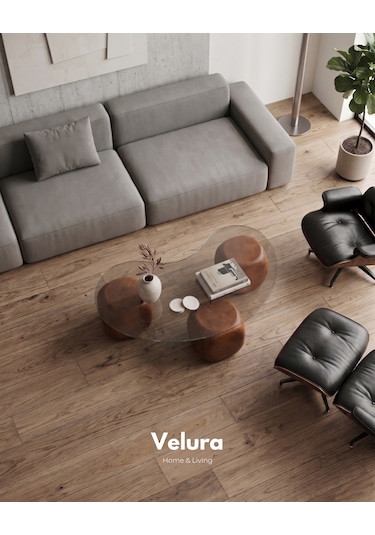 Modern Orta Sehpa & Küre Sehpa & Top Sehpa & Şeffaf Fasulye Cam & Ceviz Zar