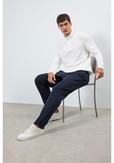 Defacto Regular Fit Dik Yaka Yarım Fermuarlı Sweatshirt F2821ax25auwt34 Beyaz