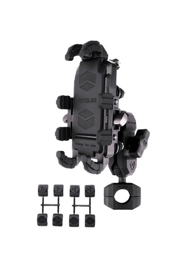 Rogfer Motoslg Yengeç Motosiklet Telefon Kelepçe Braketi O-tipi Arka Ayna Dağı Siyah Siyah Siyah