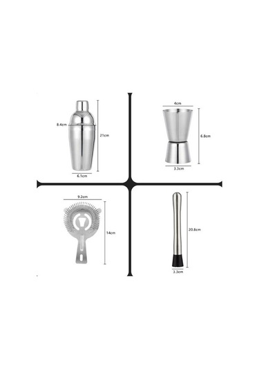 Maoyaya Lichen Paslanmaz Çelik Barmen Seti, Kokteyl Hazırlık Bezi, Profesyonel