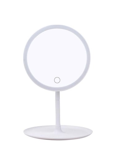 SM8 Dokunmatik Led Işıklı Usb Şarjlı Yuvarlak Makyaj Aynası Beyaz