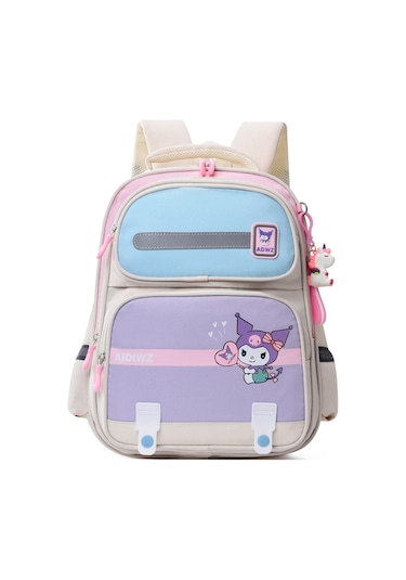 İlkokul Öğrencisi Sırt Çantası Büyük Kapasiteli Hafif Rahat Çocuk Sırt Çantası Oxford Kumaşı Kloromi Kızlar İçin İki Askılı Çanta Bej - Beyaz