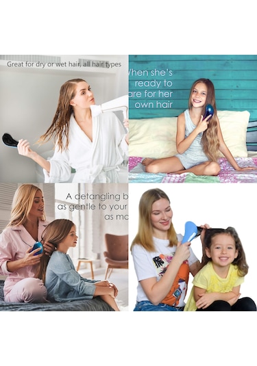 Land Of Myth LOM11011 Dolaşık Saç Açma Kolay Saç Düğüm Çözücü Tarak Mavi