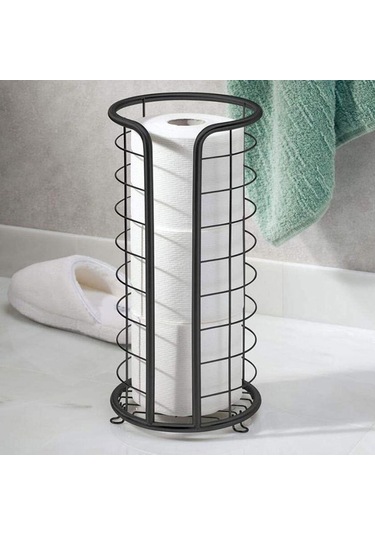 Suntek Tuvalet Kağıdı Tutucu Standı Çok İşlevli Depolama Siyah