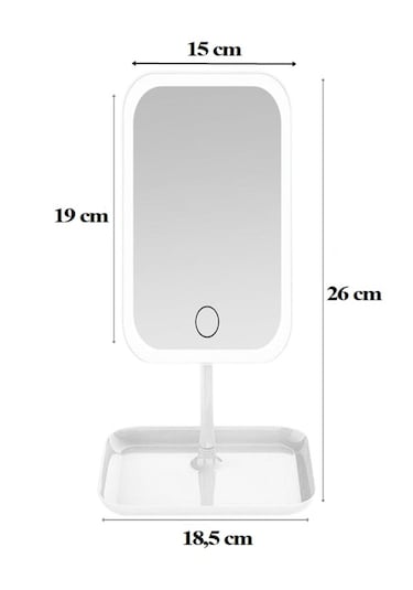 Işıklı Makyaj Aynası Şarjlı 3 Renk Beyaz Işık Gün Işığı Ve Sarı I
