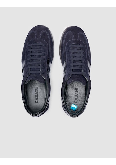 %100 Hakiki Deri Lacivert Kadın Spor Ayakkabı Lacivert