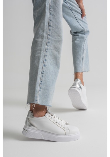 Kocadal Kocadal Vega Gümüş Detaylı Beyaz Kadın Spor Ayakkabı Muhtelif