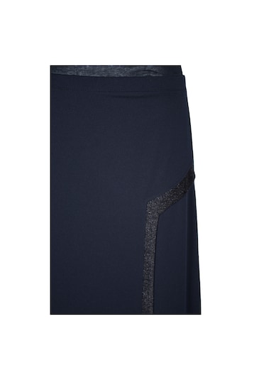 Hesna Kadın Talia Büyük Beden Sim Pervazlı Astarlı Lacivert Çan Etek Lacivert