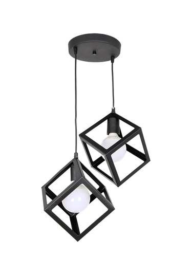 Küp 2.Li Siyah Avize