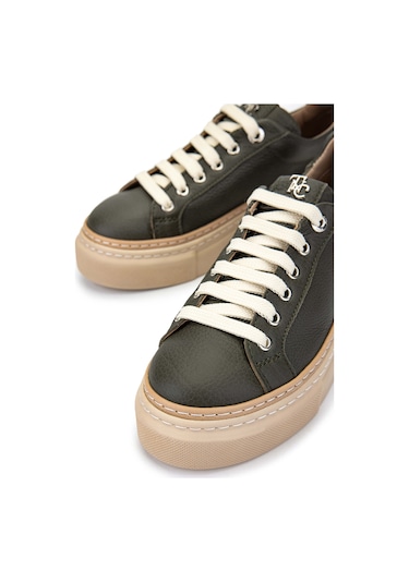 Tamer Tanca Kadın Hakiki Deri Haki Sneakers & Spor Ayakkabı 937 5022-09 Bn Ayk Y23 Hakı Floter Haki