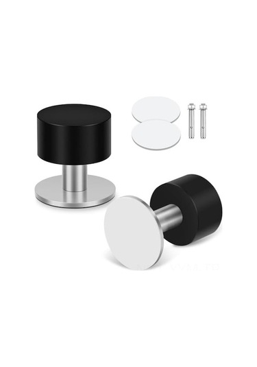 Pazly Yapışkanlı Paslanmaz Çelik Kapı Durdurucu - Ses Yalıtımlı 2'li Set, Kapsamlı Ses Yalıtımı