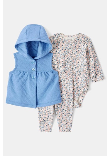 Kız Bebek Yelekli Set Ctr-1t547610 Mavi
