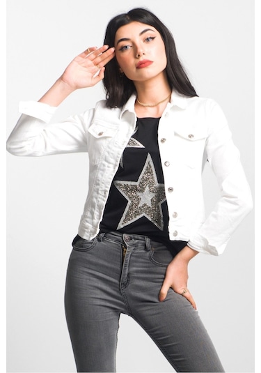 Bold & Young Gül Kurusu Power Strech Kot Mont beyaz