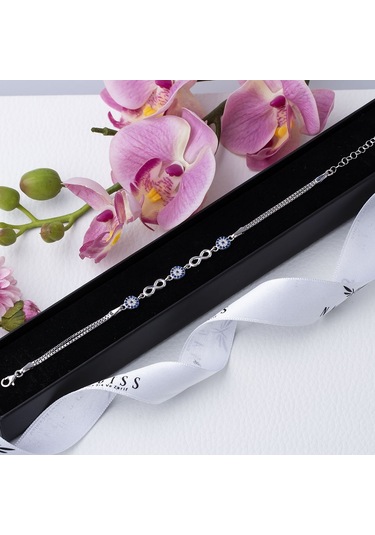 Nazar Boncuğu Sonsuzluk Model-2 925 Ayar Gümüş Kadın Bileklik Gümüş