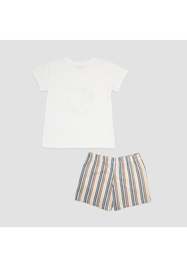 Panço Kız Çocuk Çizgi Desenli Pijama Takımı 2411gk39002-4520 001