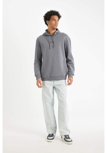 DeFacto %100 Pamuk Relax Fit Kapüşonlu Baskılı Sweatshirt Y9652AZ24AUGR439 DeFacto %100 Pamuk Relax Fit Kapüşonlu Baskılı Sweatshirt Y9652AZ24AUGR439