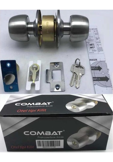 Topuzlu Kapı Kilidi Kollu Otel Tipi Gri-saten Oda Kilit