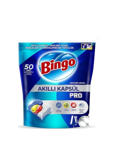 Bingo Akıllı Kapsül Pro Bulaşık Makinesi Deterjanı 3 x 50 Tablet