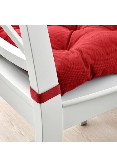 Sandalye Minderi Kırmızı Renk 40/35x38x7 Cm MeridyenDukkan Cırt-Cırtlı IKEA-Pamuklu