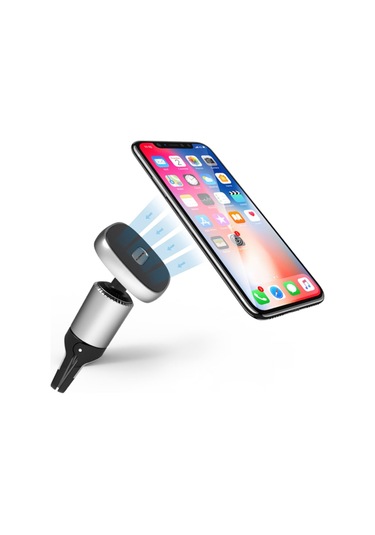 Floveme Güçlü Mıknatıslı 360 Döner Universal Araç Havalandırma T-Gri