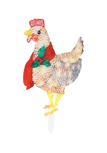 Geeroyoo Plastik Noel Tavuk Işıklı Dekorasyon, Su Geçirmez Bahçe Çimenlik Zemin Aydınlatması, Yeniden Kullanılabilir Bahçe Sanatı Dekoru Pil Dahil Değil Diğer