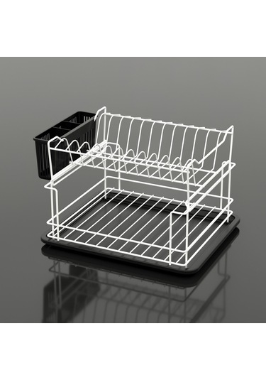 Teknotel İki Katlı Modüler Tabaklık Bulaşıklık Beyaz Kb010