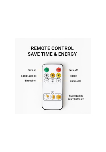 Gajeena Duvara Sıkışan Akıllı Resim Lambası - Dokunmatik Ve Uzaktan Kontrol, 3 Renk Tonu 2600k-6000k , Sürekli Parlaklık Ayarlama, 4500mah Pil, Siyah Beyaz