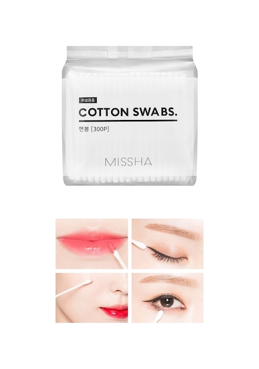 Missha Cotton Swabs Çift Taraflı Makyaj Pamuğu 300 Adet