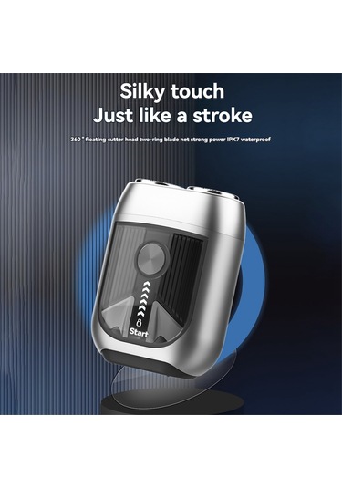Xiaaokeji Elektrikli Şarj Edilebilir Manyetik Çift Başlıklı Tıraş Makinesi Teneke Rengi