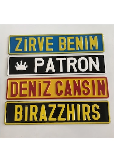 Dekor Plaka,Sari Plaka,Isimli Plaka,Plakalik,Isme Özel Plakalik 135612902