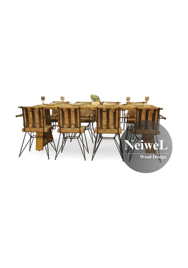 Neiwel Aries Doğal Ahşap Mutfak Ve Yemek Masası-100-280 Açık Ceviz