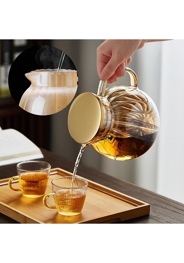 Yüksek Sıcaklığa Dayanıklı Borosilikat Cam Çaydanlık, Ev Kullanımı İçin Şeffaf Isı Koruma Su Isıtıcısı Diğer