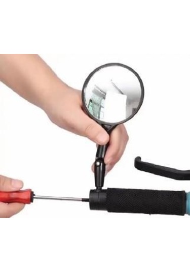 Xbyc 4012 Gidon Bağlantılı Ayna Geniş Açılı Vidalı Yuvarlak Bisiklet Dikiz Aynası