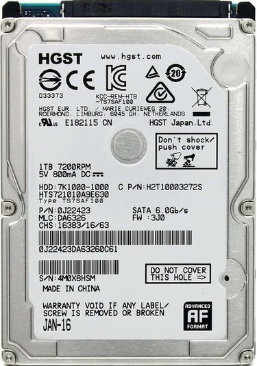 Travelstar 7k1000 2.5\" 1tb 7200rpm Okuma 140 Mb/s Yazma 130 Mb/s Sata 3 Hts721010a9e630-121750