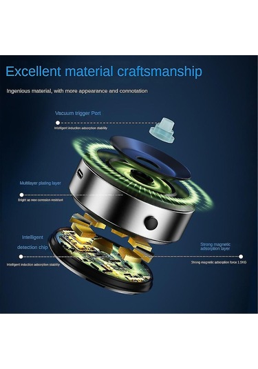 Manyetik Araba Vakumlu Bardak Tutucu Manyetik Elektrikli Vakumlu Bardak Telefon Tutucu Siyah