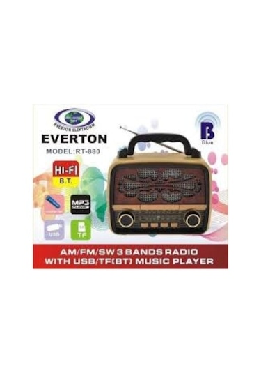 Nostaljik Radyo Mp3 Çalar Everton Rt-880 Bluetooth Usb/Sd/Aux/Fm