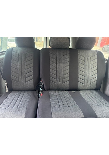Argalı Ford Courier Araca Uygun Oto Koltuk Kılıfı Üniversal Keten Ve Suni Deri Cepli Oto Koltuk Kılıf Siyah