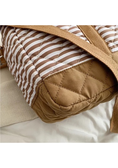 Jialan Anne Çantaları Annelik Hastane Çantası Büyük Kapitone Kahverengi