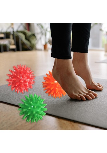 Homyl 3x Masaj Topu Relax Kompakt Yoga Pilates Omuz Sırtı Için Mavi