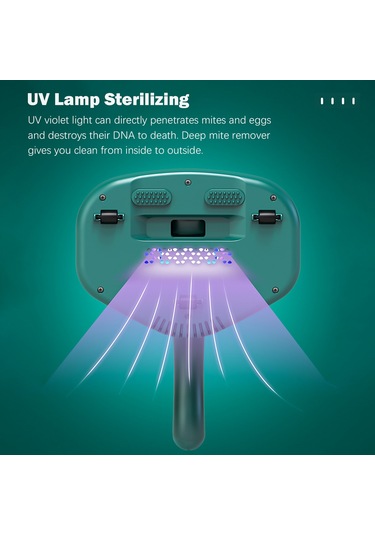 Symbee 350w Kablosuz El Tipi Yatak Toz Akarı Temizleyici, 2 Hız Ayarlı, Şarj Edilebilir, Yeşil Renk Yeşil